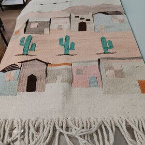 Tapestry Wall Hanging Tribal Motif of Cactus 35" X 28"